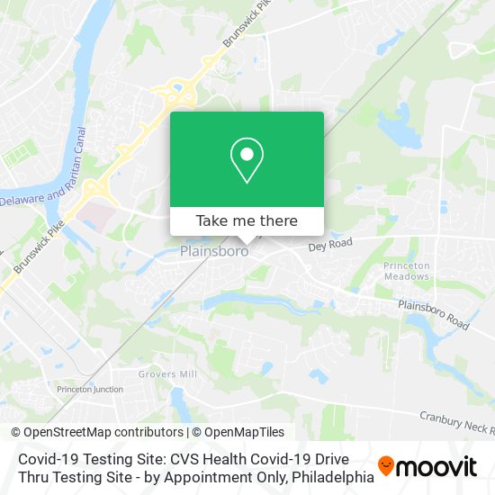 Covid-19 Testing Site: CVS Health Covid-19 Drive Thru Testing Site - by Appointment Only map