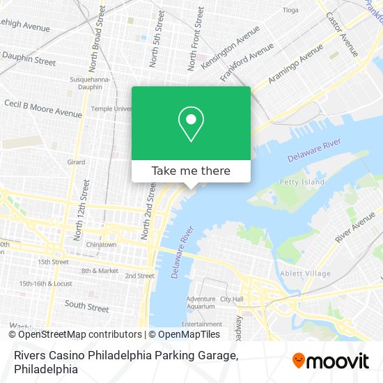 Rivers Casino Philadelphia Parking Garage map