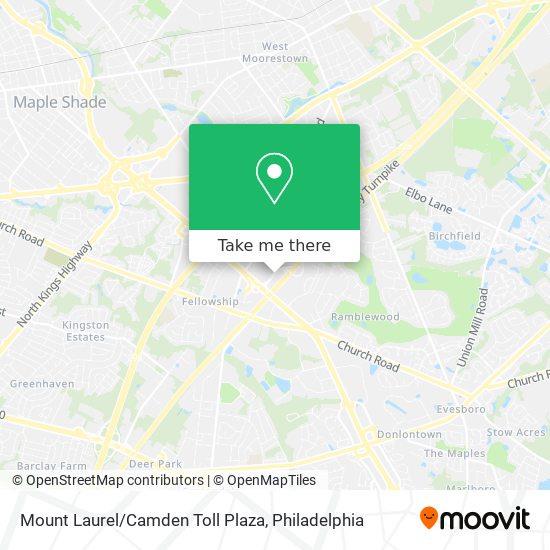 Mapa de Mount Laurel/Camden Toll Plaza