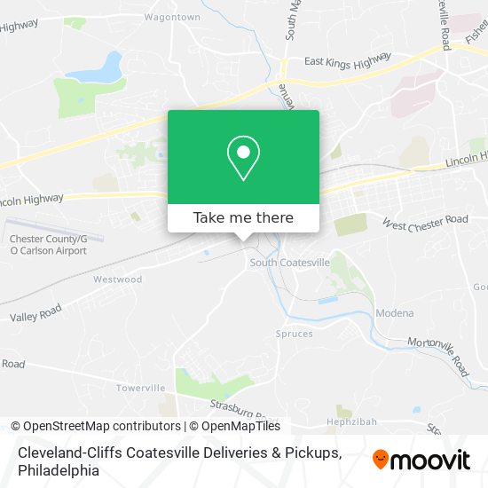 Cleveland-Cliffs Coatesville Deliveries & Pickups map