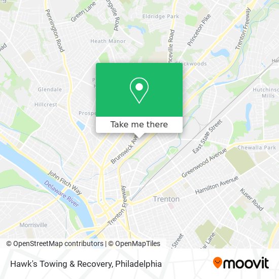 Hawk's Towing & Recovery map