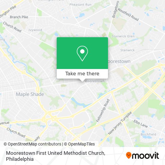 Moorestown First United Methodist Church map