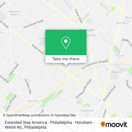 Extended Stay America - Philadelphia - Horsham - Welsh Rd. map