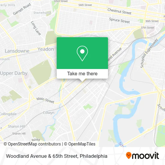 Woodland Avenue & 65th Street map