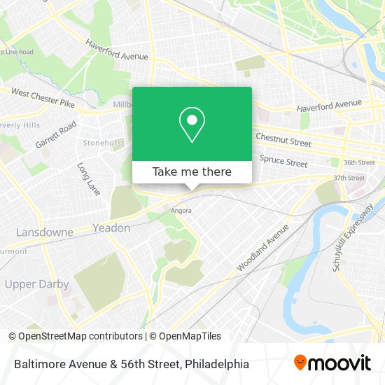 Baltimore Avenue & 56th Street map