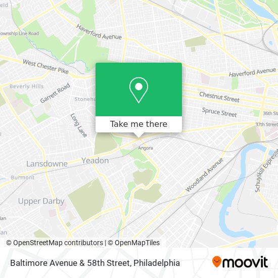 Baltimore Avenue & 58th Street map