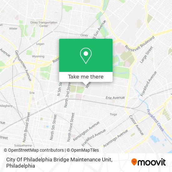 Mapa de City Of Philadelphia Bridge Maintenance Unit