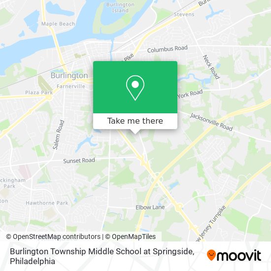 Burlington Township Middle School at Springside map
