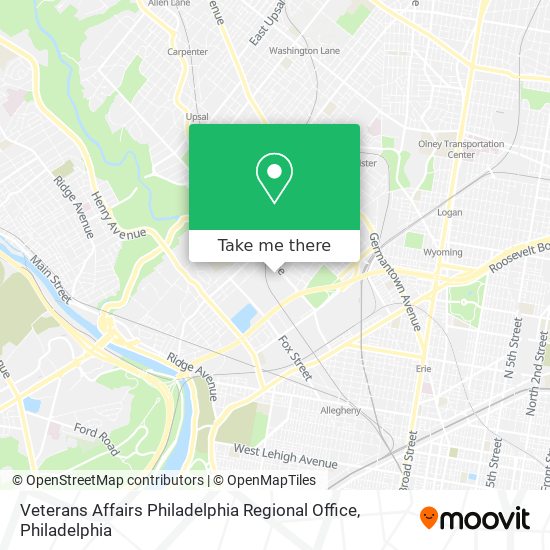 Veterans Affairs Philadelphia Regional Office map