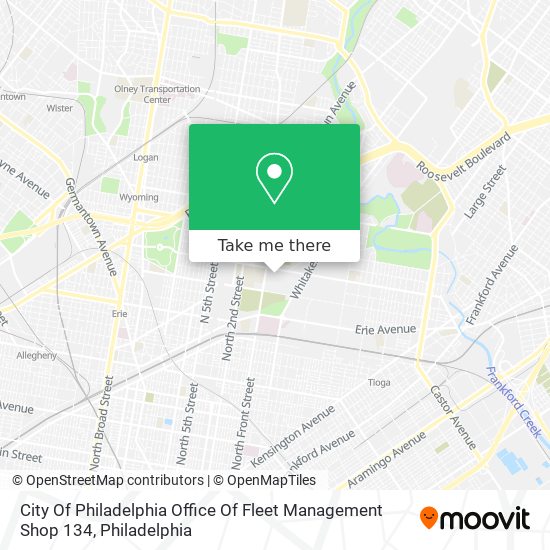 City Of Philadelphia Office Of Fleet Management Shop 134 map