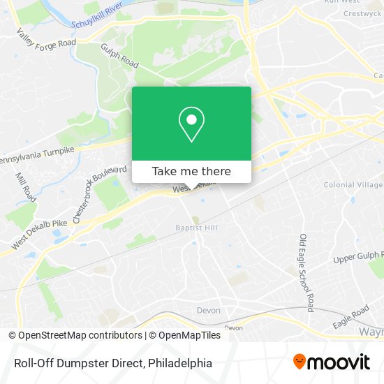 Mapa de Roll-Off Dumpster Direct