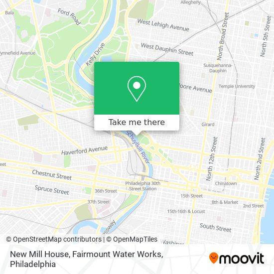 Mapa de New Mill House, Fairmount Water Works