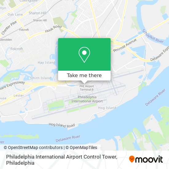 Philadelphia International Airport Control Tower map