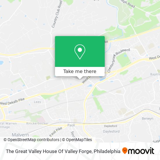 The Great Valley House Of Valley Forge map