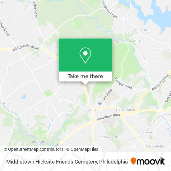 Mapa de Middletown Hicksite Friends Cemetery