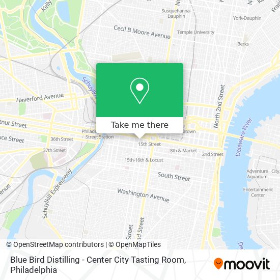 Mapa de Blue Bird Distilling - Center City Tasting Room