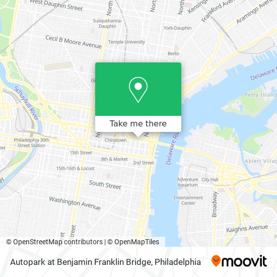 Mapa de Autopark at Benjamin Franklin Bridge