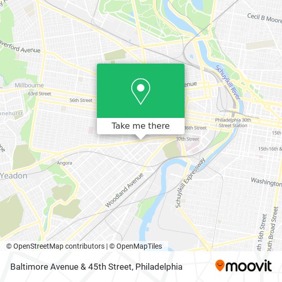 Baltimore Avenue & 45th Street map