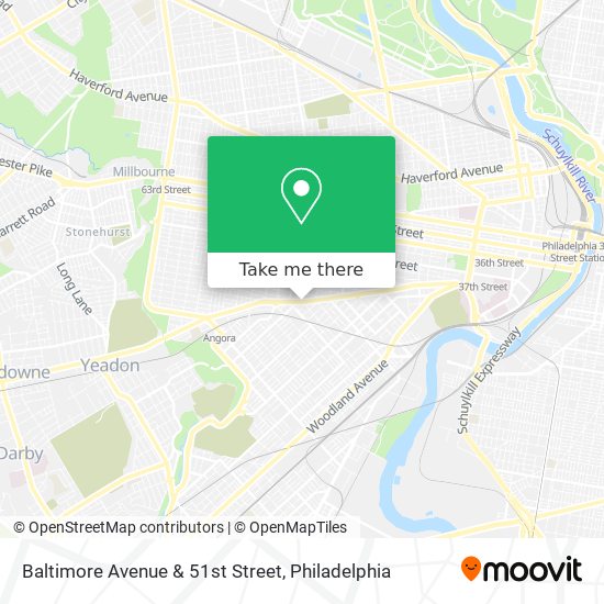 Baltimore Avenue & 51st Street map