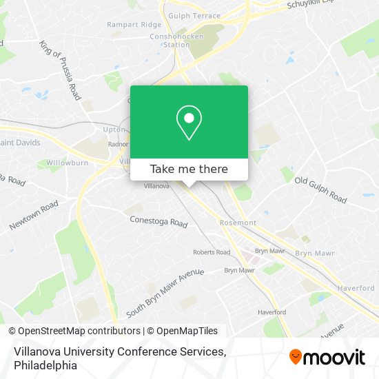 Villanova University Conference Services map