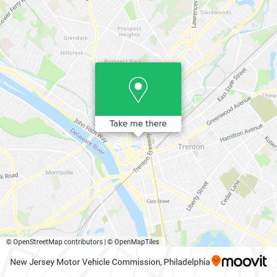 Mapa de New Jersey Motor Vehicle Commission