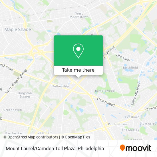 Mount Laurel/Camden Toll Plaza map