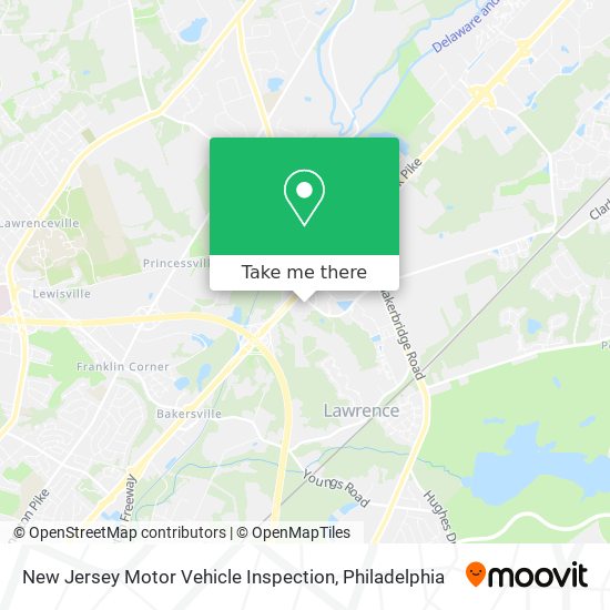 Mapa de New Jersey Motor Vehicle Inspection