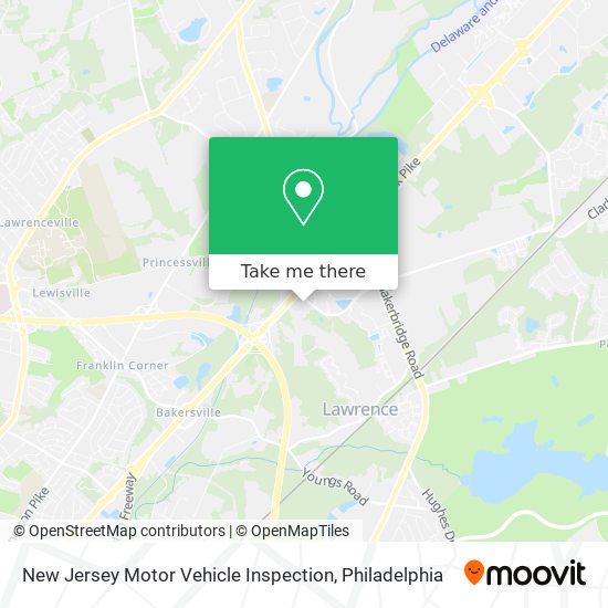 New Jersey Motor Vehicle Inspection map