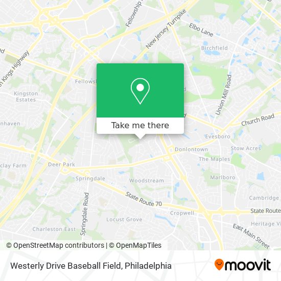 Mapa de Westerly Drive Baseball Field