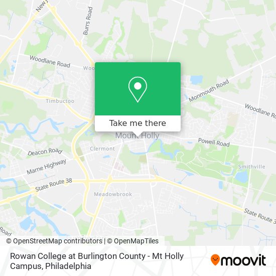 Rowan College at Burlington County - Mt Holly Campus map