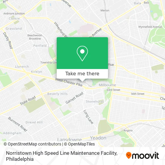 Norristown High Speed Line Maintenance Facility map