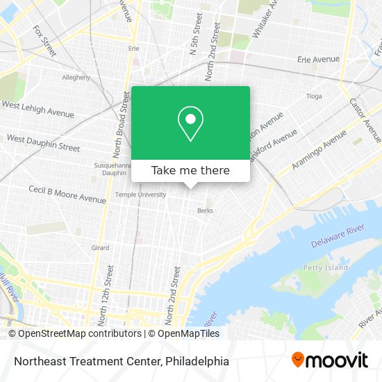 Northeast Treatment Center map