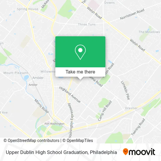 Upper Dublin High School Graduation map