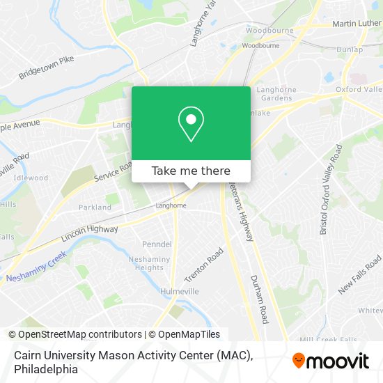 Cairn University Mason Activity Center (MAC) map