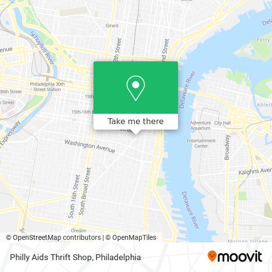 Mapa de Philly Aids Thrift Shop
