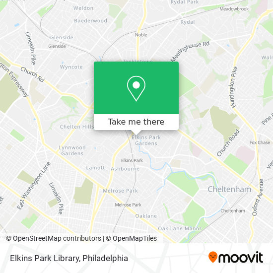 Elkins Park Library map