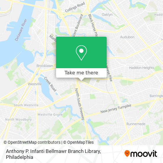 Anthony P. Infanti Bellmawr Branch Library map