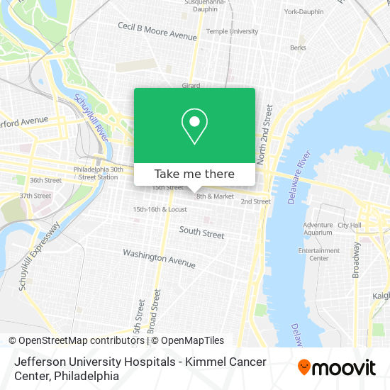 Jefferson University Hospitals - Kimmel Cancer Center map