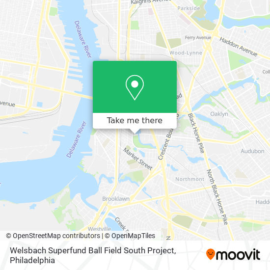 Mapa de Welsbach Superfund Ball Field South Project