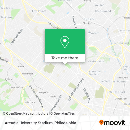 Mapa de Arcadia University Stadium
