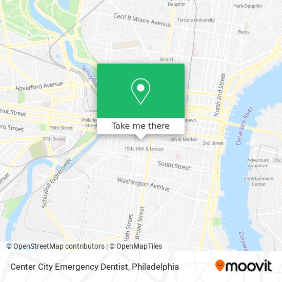 Center City Emergency Dentist map