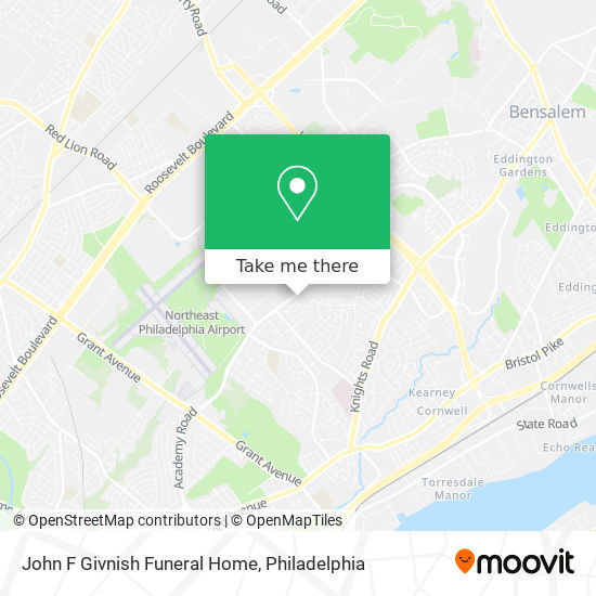 Mapa de John F Givnish Funeral Home