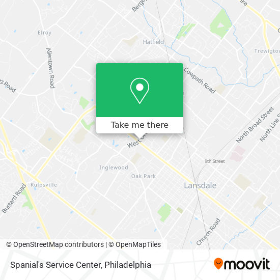 Spanial's Service Center map