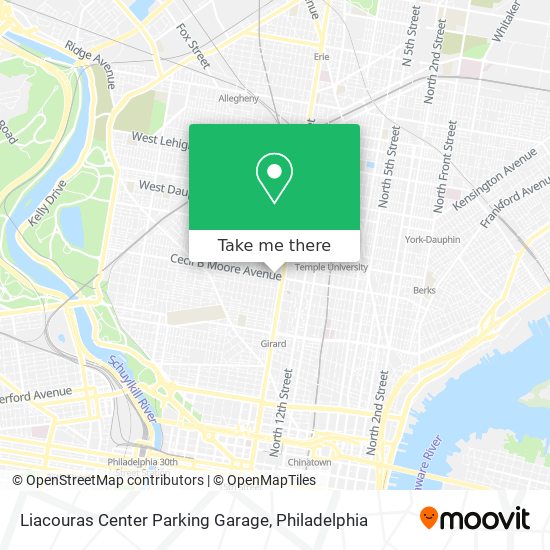 Liacouras Center Parking Garage map