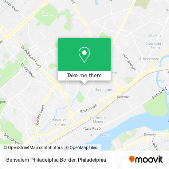 Bensalem Philadelphia Border map
