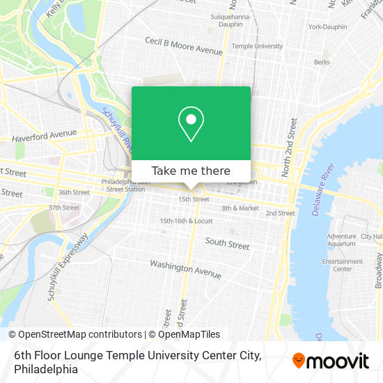 Mapa de 6th Floor Lounge Temple University Center City