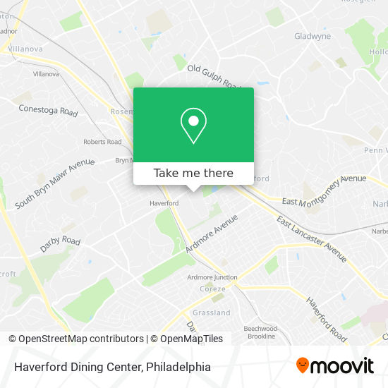 Mapa de Haverford Dining Center