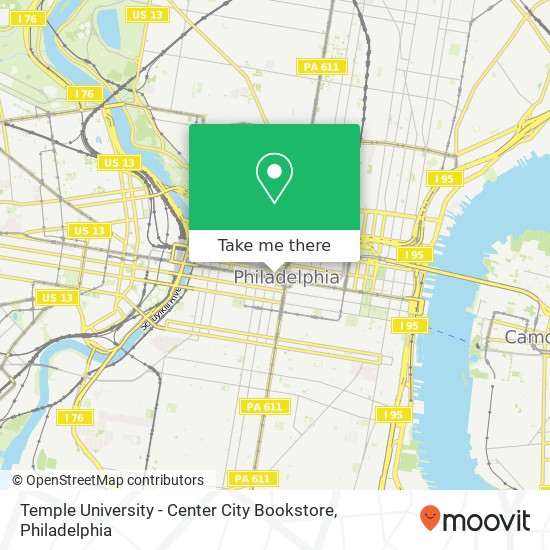 Temple University - Center City Bookstore map