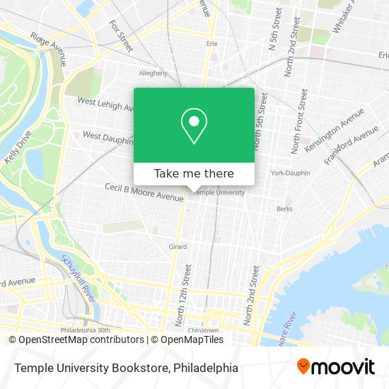 Temple University Bookstore map