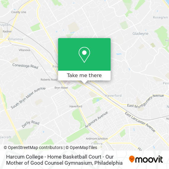Harcum College - Home Basketball Court - Our Mother of Good Counsel Gymnasium map